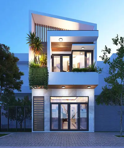 Mẫu Nhà Phố Ngang 7m 2 Tầng 3 Phòng Ngủ