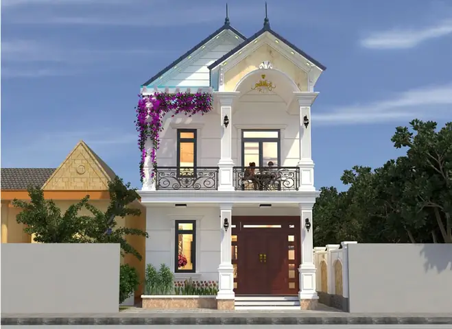 Mẫu Nhà Phố 2 Tầng 7m Mái Thái