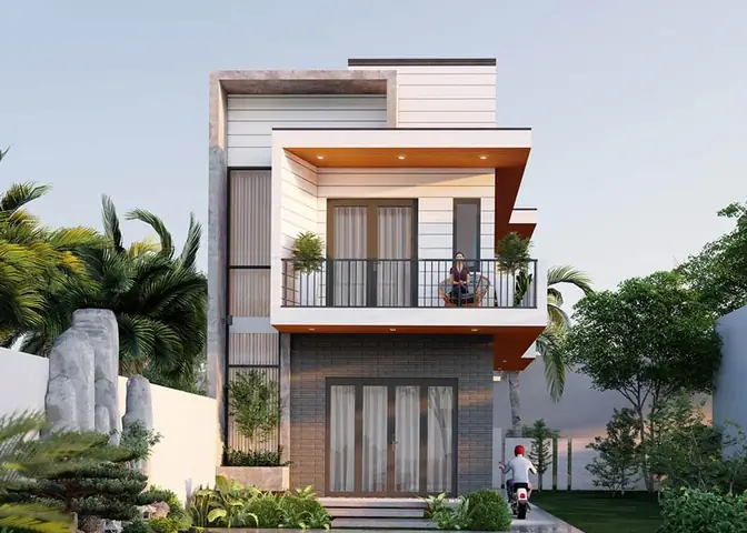 Mẫu Nhà Phố 2 Tầng Mặt Tiền 7m Ở Nông Thôn