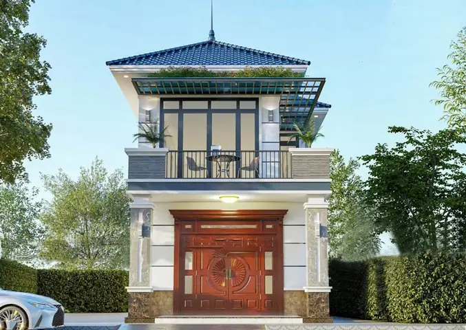 Mẫu Nhà Phố 2 Tầng Mặt Tiền 7m Mái Ngói