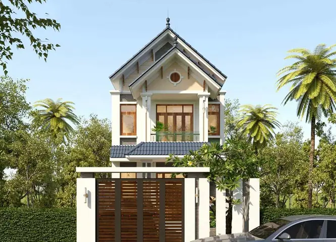 Mẫu Nhà Phố 2 Tầng 7m Mái Thái