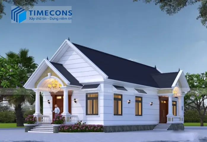 Thiết Kế Nhà Ống 1 Tầng 3 Phòng Ngủ Phong Cách Châu Âu