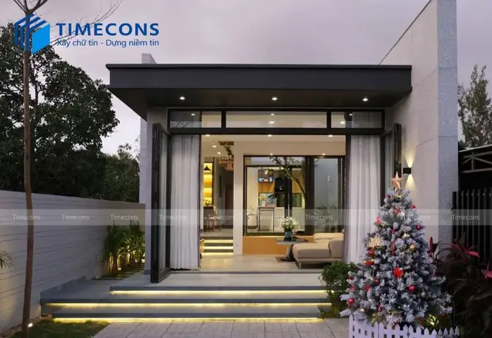 11. Thiết Kế Nhà Ống 1 Tầng 3 Phòng Ngủ Mái Bằng