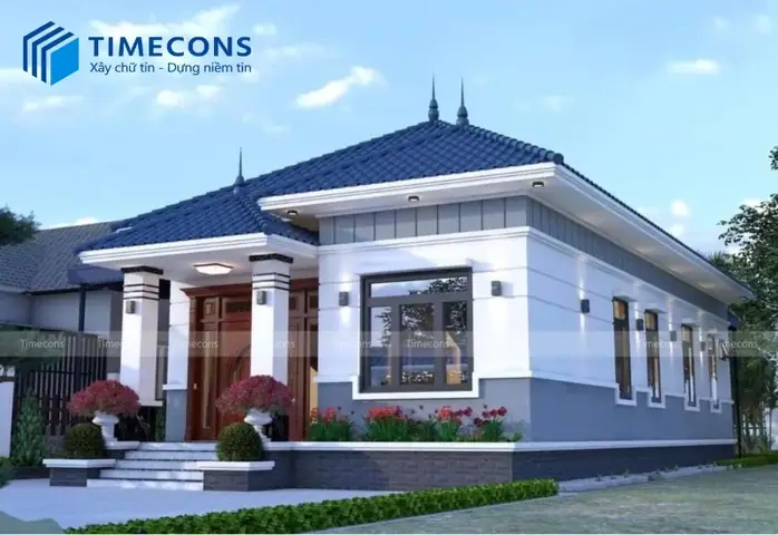 10. Thiết Kế Nhà Ống 1 Tầng 3 Phòng Ngủ Mái Nhật