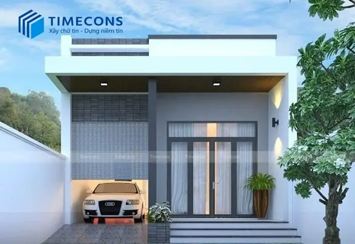 Thiết Kế Nhà Ống 1 Tầng 3 Phòng Ngủ Có Gara