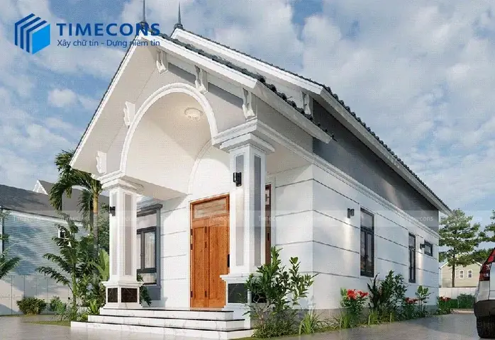 Thiết Kế Nhà Ống 1 Tầng 3 Phòng Ngủ Mái Thái