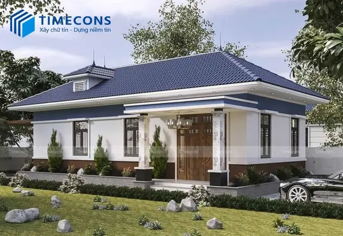 10. Thiết Kế Nhà Ống 1 Tầng 3 Phòng Ngủ Mái Nhật