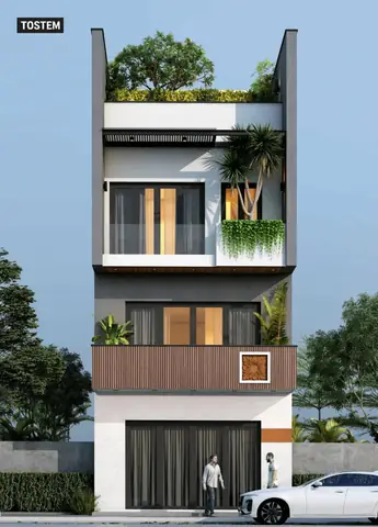 Thiết Kế Kiến Trúc Mẫu Nhà Ống Ba Tầng Đẹp Với Không Gian Thoáng Mát