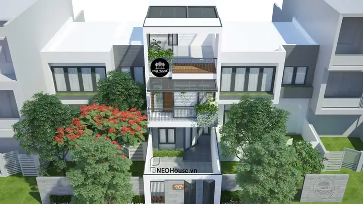 Mẫu Nhà Ống 2 Tầng 80m2 Có Sân Thượng