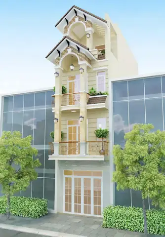 Mẫu Nhà Ống Có Gác Lửng 4x16