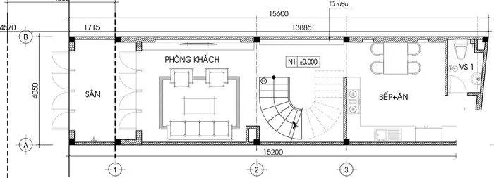 Tham Khảo Mẫu Nhà Ống Lệch Tầng 4x15m Mái Thái
