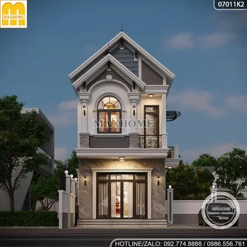 Mẫu Nhà Ống 2 Tầng Mái Thái Mặt Tiền 6m 3 Phòng Ngủ
