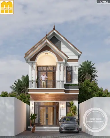 Mẫu Nhà Ống 2 Tầng Mái Thái Mặt Tiền 6m 3 Phòng Ngủ