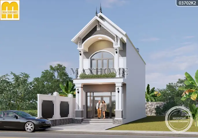 Mẫu Nhà Ống 2 Tầng Mái Thái Mặt Tiền 6m Tân Cổ Điển