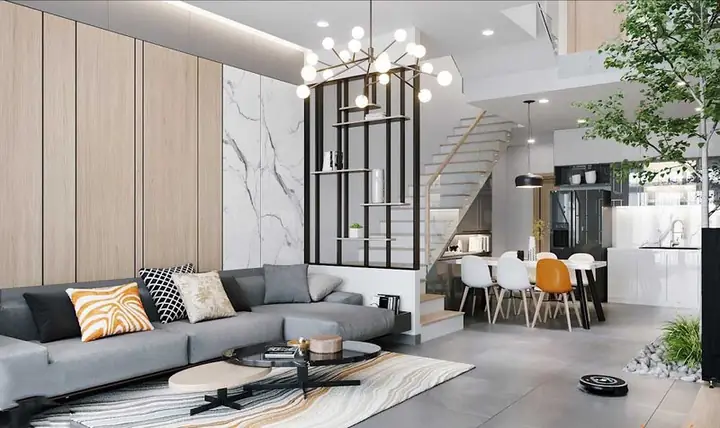 Mẫu Nhà Ống 2 Tầng Lệch Đẹp Hiện Đại