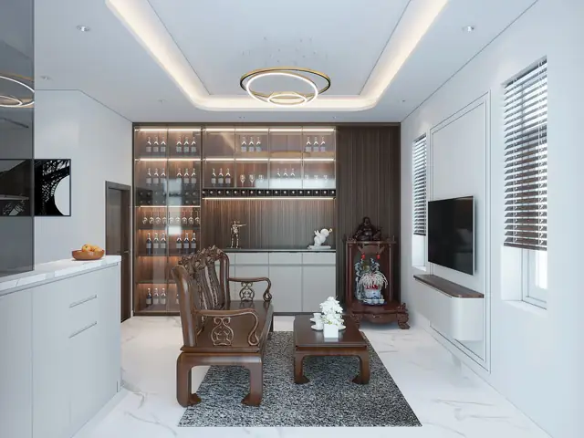 Thiết Kế Nội Thất Nhà Ống 2 Tầng Theo Phong Cách Truyền Thống