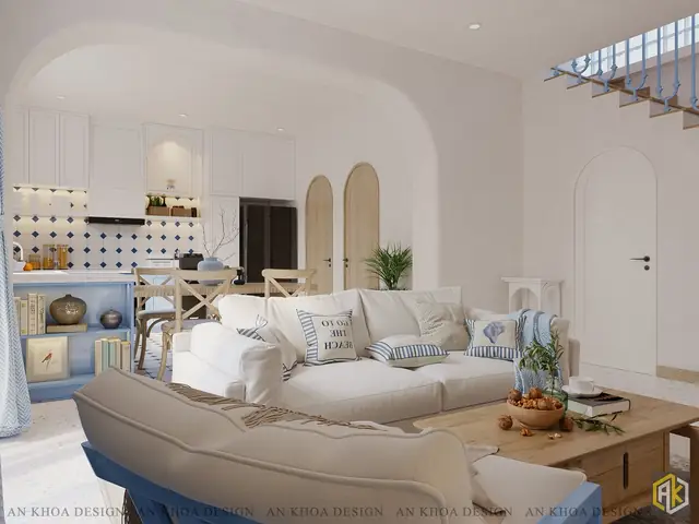 Thiết Kế Nội Thất Phòng Khách Nhà 2 Tầng