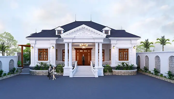 Thiết Kế Nhà Phố 1 Tầng Mái Thái