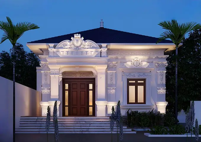 Thiết Kế Nhà Phố 1 Tầng Tân Cổ Điển