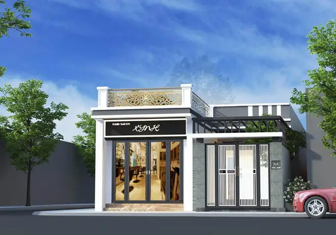 Thiết Kế Nhà Phố 1 Tầng Hiện Đại Chữ L