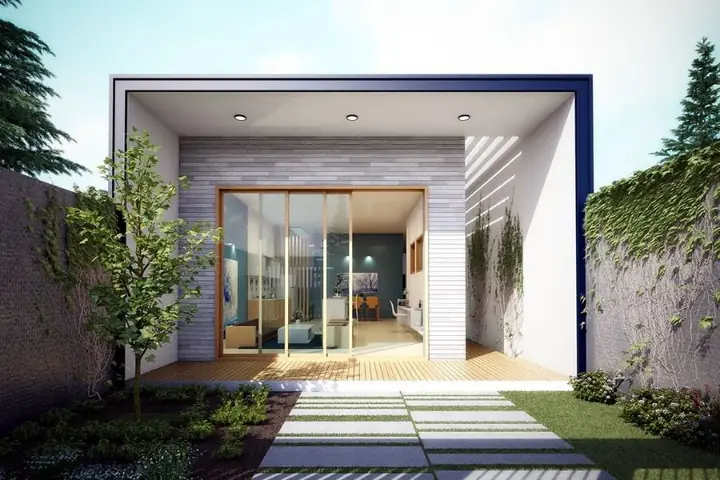 Thiết Kế Nhà Phố 1 Tầng Mái Bằng