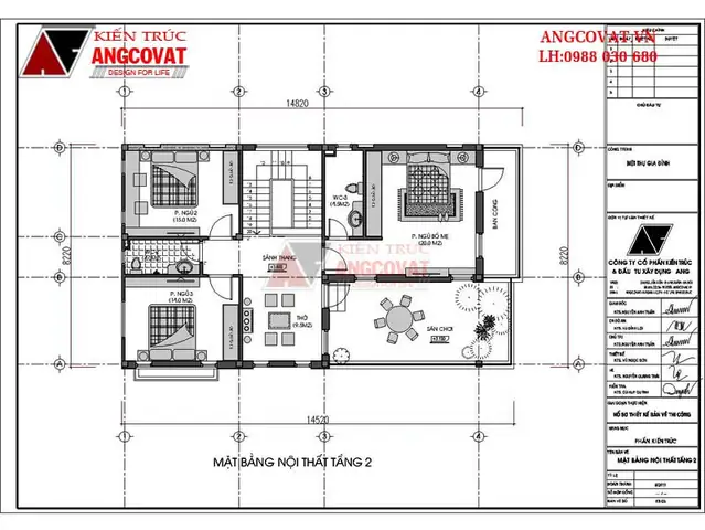 Phân Tích Công Năng Mặt Bằng Tầng 2 - Mẫu Thiết Kế Nhà 2 Tầng 100m2 4 Phòng Ngủ Hiện Đại