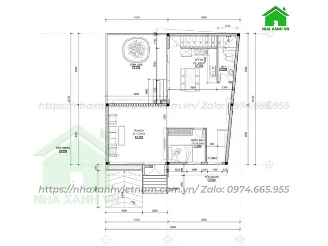 Mẫu Thiết Kế Nhà Cấp 4 10x10m Có Gác Lửng