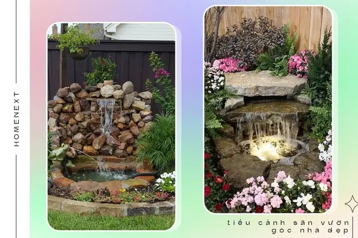 🏵️2.7.tiểu Cảnh Sân Vườn Thác Nước – Đài Phun Nước