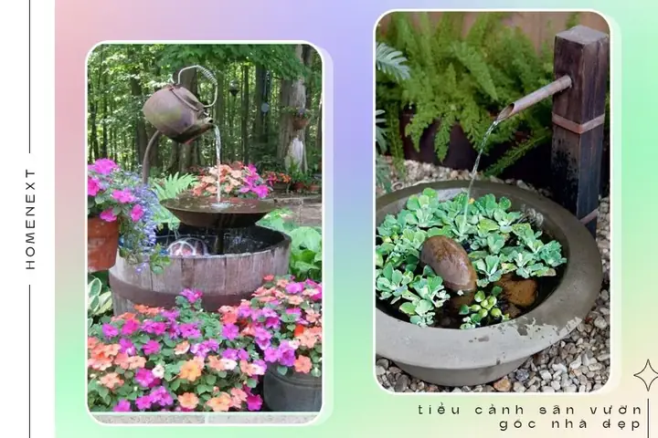 🏵️2.7.tiểu Cảnh Sân Vườn Thác Nước – Đài Phun Nước