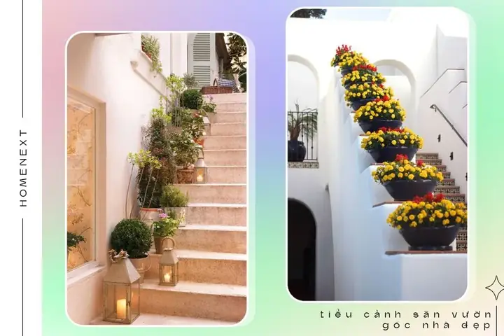 🏵️2.4.tiểu Cảnh Sân Vườn Cầu Thang Hiện Đại