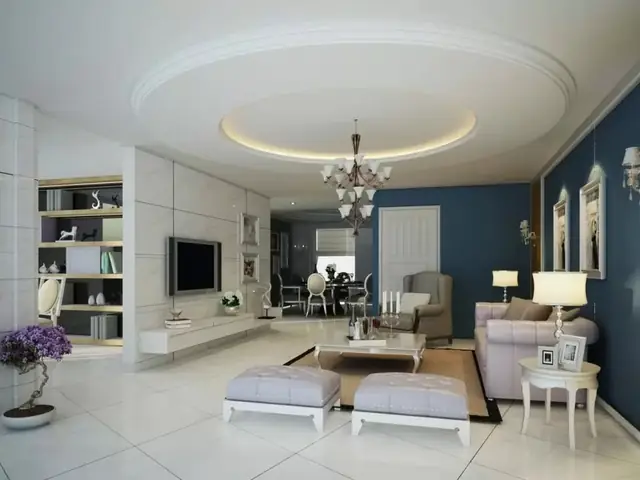 Mẫu 3: Thiết Kế Phòng Khách Nhà Cấp 4 Bằng Trần Thạch Cao