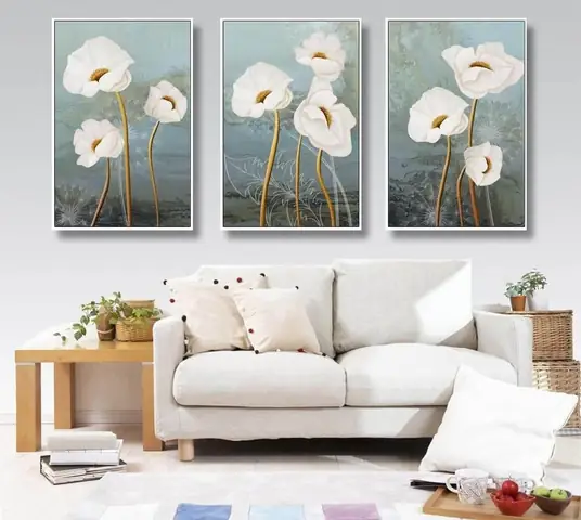 Mẫu 9: Thiết Kế Phòng Khách Nhà Cấp 4 Đẹp Với Tranh Treo Tường