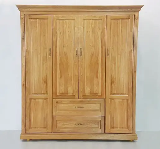 Tủ Quần Áo 4 Buồng Gỗ Sồi Mỹ