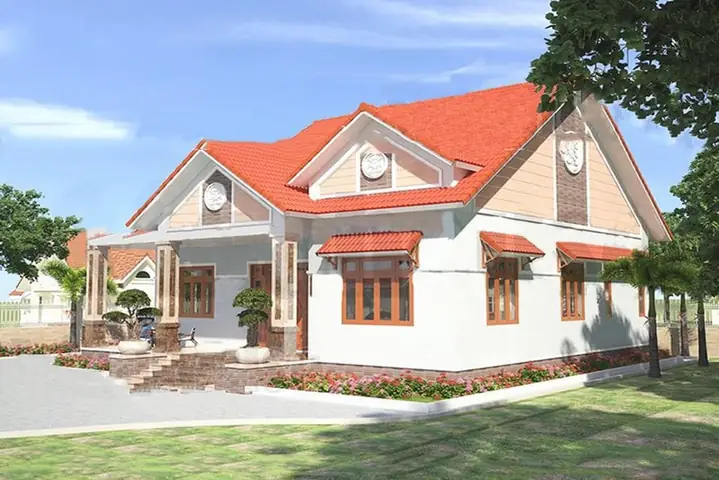 Mẫu Nhà Cấp 4 3 Phòng Ngủ Kết Hợp Nhà Vườn