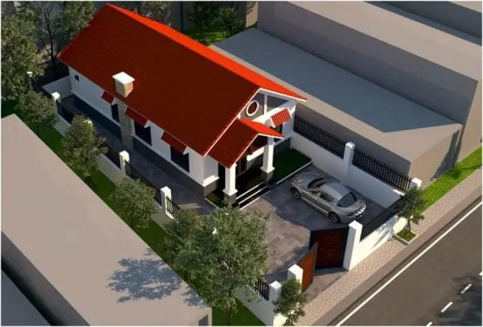 Mô Hình 3d Nhà Cấp 4 Có 3 Phòng Ngủ 1 Phòng Thờ 80m2 Mô Hình 3d Nhà Cấp 4 Có 3 Phòng Ngủ 1 Phòng Thờ 80m2