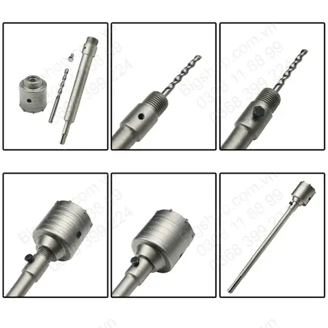 Mũi Khoan Khoét Lỗ Tường Bê Tông, Tường Gạch, Cán Dài 30cm Mũi Khoan Khoét Lỗ Tường Bê Tông, Tường Gạch, Cán Dài 30cm