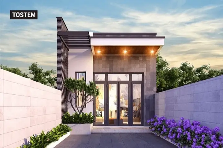 Mẫu Nhà Ống 1 Tầng Mái Bằng