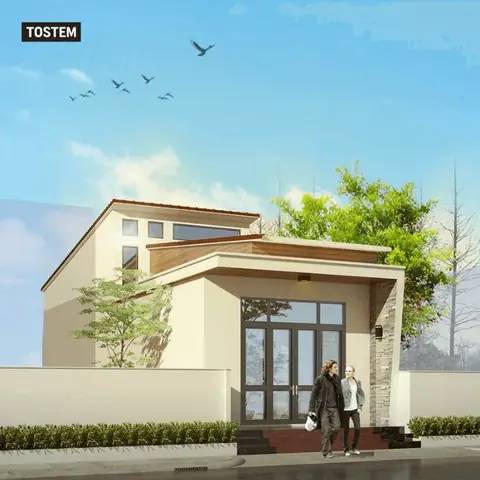 Mẫu Nhà Ống 1 Tầng Có Gác Lửng