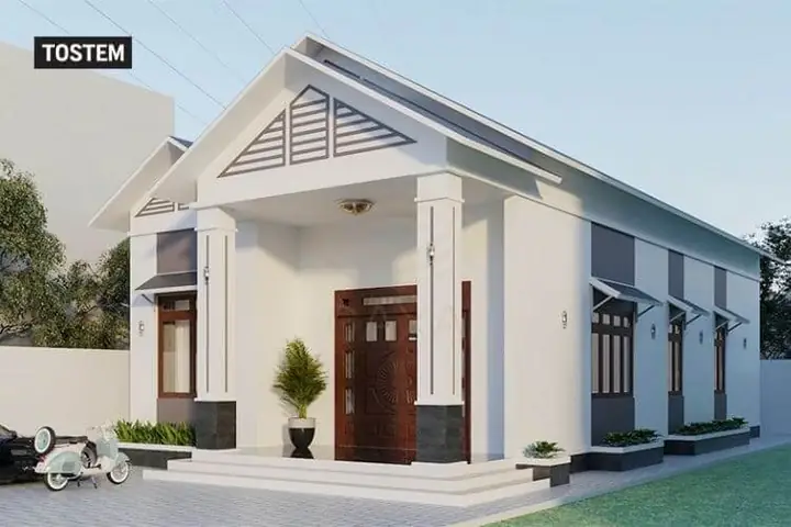 Mẫu Nhà Ống 1 Tầng Phong Cách Đông Dương