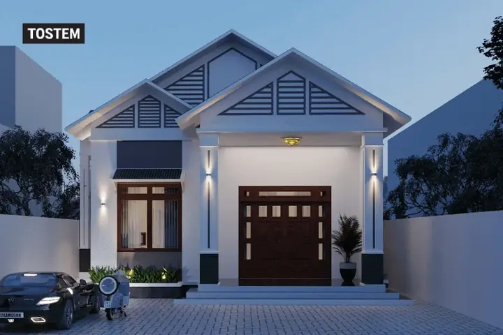 Mẫu Nhà Ống 1 Tầng Mái Thái