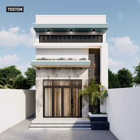 Mẫu Nhà Ống 1 Tầng 1 Tum