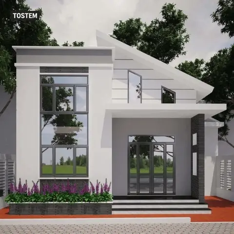 Mẫu Nhà Ống 1 Tầng Có Gác Lửng