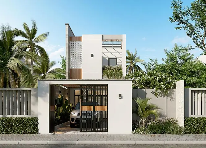 Mặt Tiền Nhà 1 Trệt 1 Lầu 4x10m Có Gara Để Xe