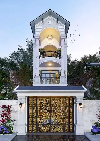 Nhà 1 Trệt 1 Lầu 4x10m Mái Thái Tân Cổ Điển