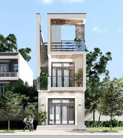 Thiết Kế Nhà 40m2 Sàn 1 Trệt 1 Lầu Có Tum Thang Và Sân Thượng Thoáng Rộng