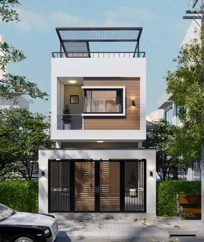 Bản Vẽ Thiết Kế Nhà 1 Trệt 1 Lầu 4×10 Mái Bằng