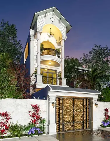 Nhà 1 Trệt 1 Lầu 4x10m Mái Thái Tân Cổ Điển