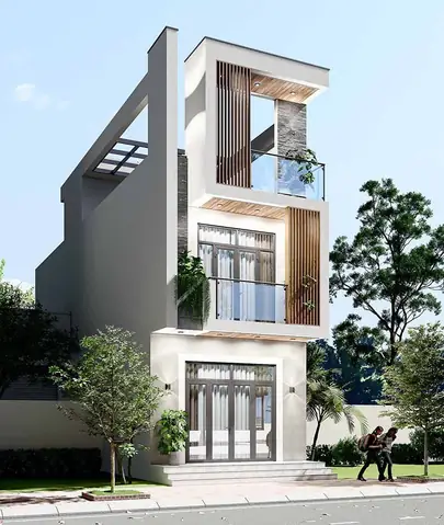 Thiết Kế Nhà 40m2 Sàn 1 Trệt 1 Lầu Có Tum Thang Và Sân Thượng Thoáng Rộng