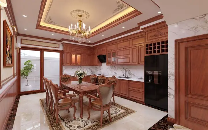 Mẫu Nội Thất Biệt Thự Mái Thái 3 Tầng Cổ Điển