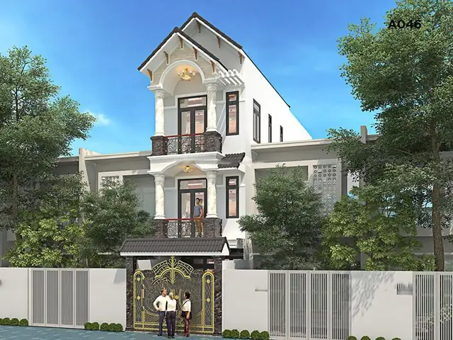 Xây Nhà 1 Trệt 2 Lầu 4×16 Mái Thái Tối Ưu Công Năng